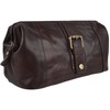 Mens Compact Buffalo Leather Top Framed Wash Bag by PrimeHide