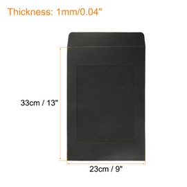 PATIKIL Full Face Window Envelopes 10 Pack A4 Clear Single Sided for Mailing Statement Photos Catalogs, Black