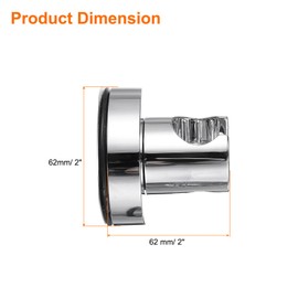 uxcell Shower Head Holder, Suction Cup Shower Head Holder, Handheld Removable Showerhead and Wall Mounted Suction Bracket (62mm, Silver)
