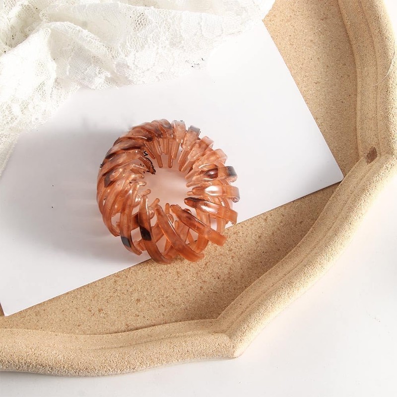 Vintage Coffee Brown Bird's Nest Bun Maker Hair Claw Simple