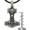 Jewelry Trends Pewter Two Sided Thor's Hammer Pendant with 18
