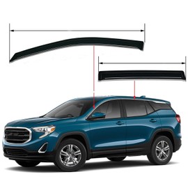 Fits GMC Terrain 2018-2022 Acrylic Safe Smoke Window Visor Set - Sun, Rain, and Vent Protection, 4-Piece Window Deflector Guard Kit