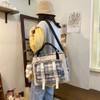 Cute Backpack with Accessories Check Dual Purpose Backpack Shoulder Bag