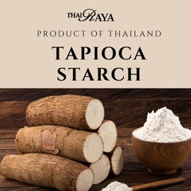 Thairaya Tapioca starch 16 oz (Basic), 1 LB Thailand All-Natural Gluten-Free Flour for Baking, Cooking, Frying & Asian Desserts – Vegan, Grain-Free, Smooth Texture – Product of Thailand (Pack of 2)