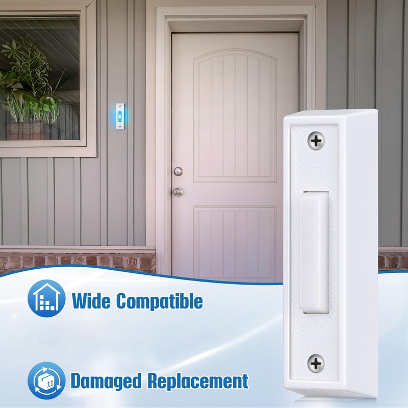 Saillong LED Lighted Doorbell Button Wired, Door Bell Ringer Push