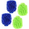 ASelected 4 Pcs Car Wash Mitts, Double Sided Microfiber Car