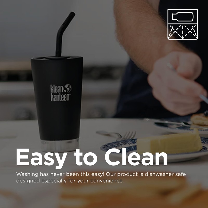 Klean Kanteen Straw 2 Pack - 8mm - Black