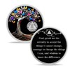 IELCJJ 2 Year Delicate Sobriety Coin, Recovery Colorful Butterfly Tree