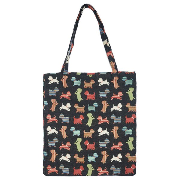 Signare Tapestry Reusable Grocery Eco-Friendly Shopping Tote Bag Design Dog