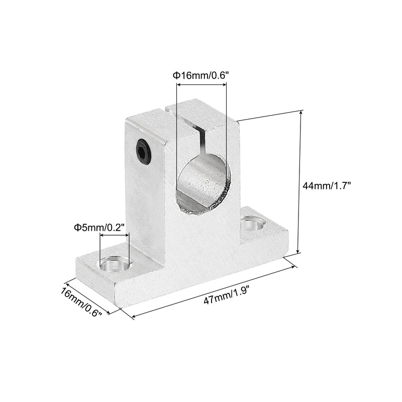 sourcing map 4pcs SK16 Aluminum Linear Rod Rail Shaft Support