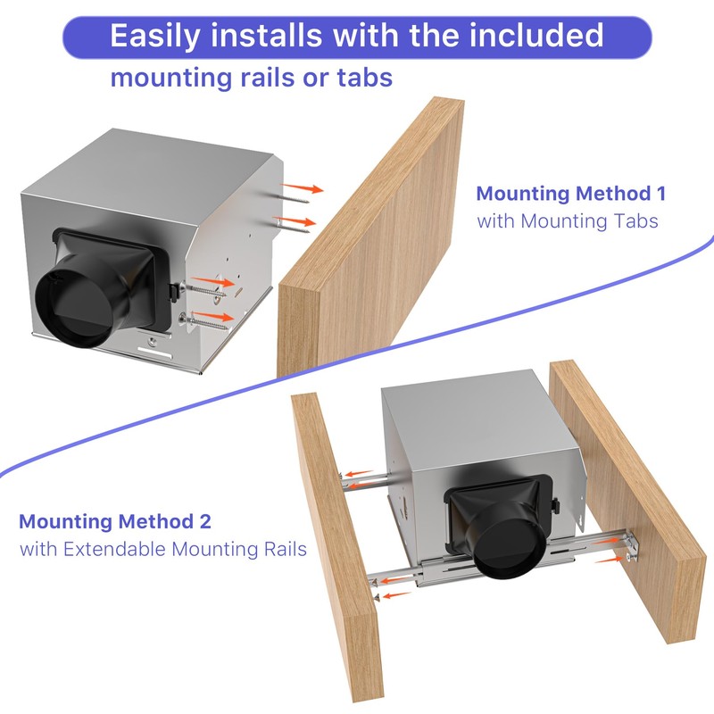 FWASTT Bathroom Exhaust Fan with Light UL and HVI Certified