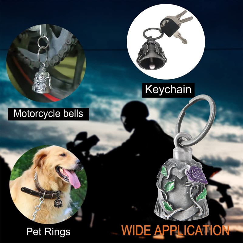 【3Pack】Motorcycle Bell w/Hanger Biker Bell Motorcycle Accessories For Good Luck