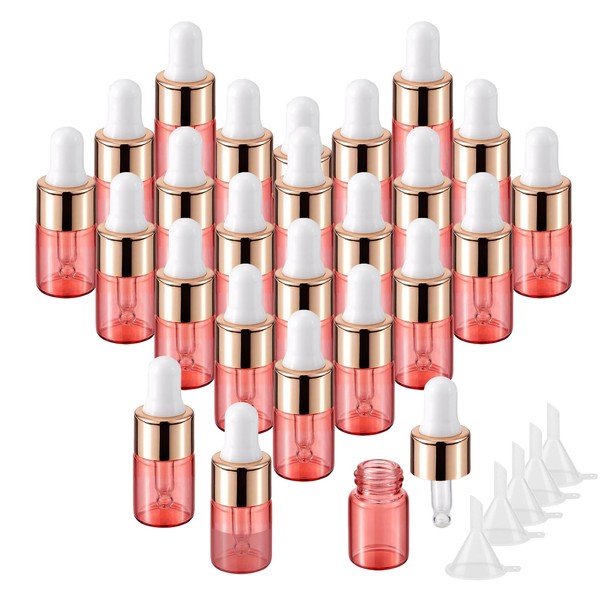 JIUWU Glass Dropper Bottle,2 Ml Mini Bottles for Oils,Small Bottles
