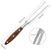 Large Meat Fork with Wood Handle,11.6 Inch Stainless Steel Two