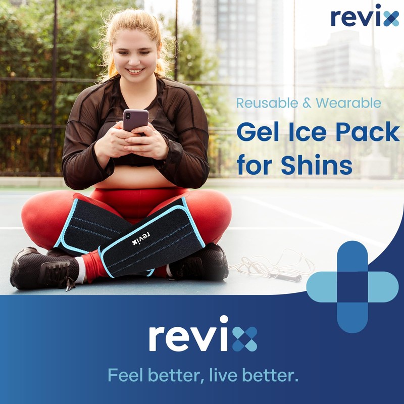 REVIX XL Shin Ice Packs Reusable Gel Cold Pack for