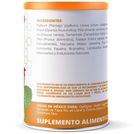Fibra en Polvo 100% Vegetal Adicionada con Papaína y Bromelína + Lactobacilos | Lata de Fibra Activa Enzimática 400 gr | Suplemento