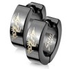 Unisex Stainless Steel Folding Hoop Earrings Dragon Hoop Earrings Black,