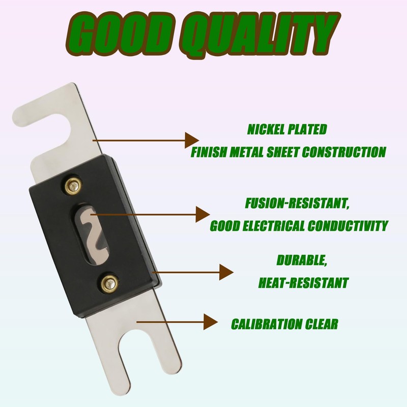 SIGANDG 200 Amp Nickel Plated ANL Fuses for Car Audio