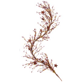 CWI Gifts Pip Berry and Star Garland, 40-Inch, Burgundy/Old Gold