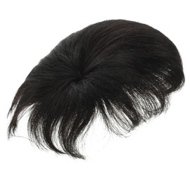 Healvian Men Wig Hair Extension Black Hairpiece Toupee for Men Comfortable Daily Wear Stylish Design for Parties Cosplay and Any Occasion Natural Look with Ventilation