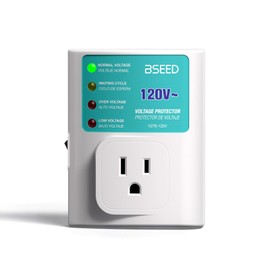 BSEED Single Outlet Surge Protector for Refrigerator, Power Surge Protector with Ground Protected Light Indicators, Adjustable Voltage Protector for Washing Machine, TV and Freezer, 15A, 120V,1 Pack