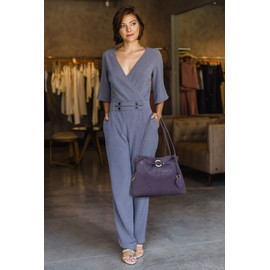 Gigi - Damen Leder Schultertasche - Handtasche Mittelgroß mit Viele Fächer - Shopper mit Herz Schlüsselring - OTHELLO 4323 - Honig/Hellbraun