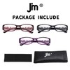 JM 3 Pack Damen Lesebrille Federscharnier Vintage Rechteckig Leser für