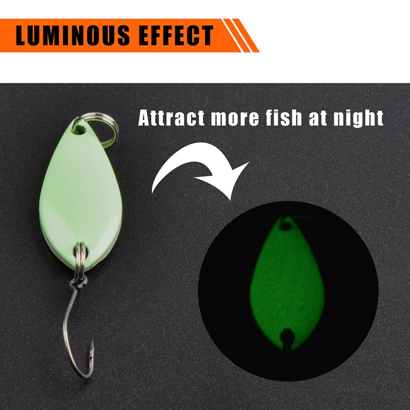 Fishing Lure Spinner Bait, 12pcs Spoon Lures Hard Metal Fishing