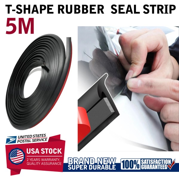 MODIGT Car Weatherstrip 5M T-Shape Door Seal Strip Moulding Trim