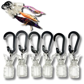 [YOMO HOUSE] Set of 6 Egi Holder, Ikarabina, Egi Case, Scallop Cover, Fishing Gear, Carabiner, For Squid, Fishing, Egi, Fishing Tackle Hook Cover (Large Clear)