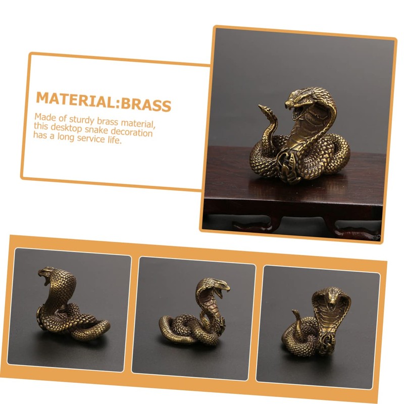 CORHAD Zodiac Snake Tea Table Ornament Sturdy Brass Statue for