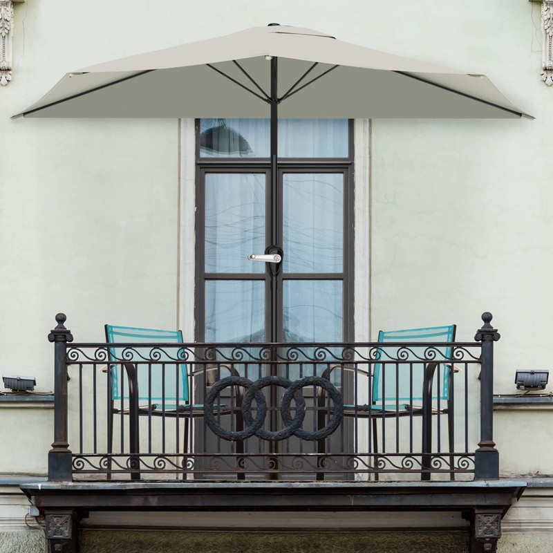 Half Umbrella Outdoor Patio Shade - 9 ft Patio Umbrella