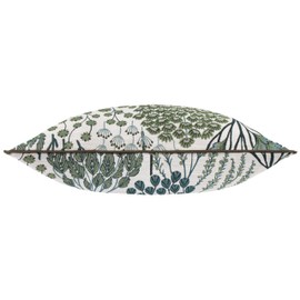 furn. Wylder Ophelia Cushion Cover – Reversible Botanical Floral Jacquard Cushion Case (Thyme/Mineral - 50x50cm)