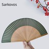Sarkovos HandHeld Silk Folding Fan with Bamboo Frames 8.66"(22cm) Chinese/Japanese