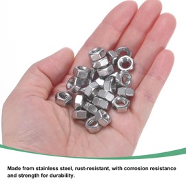 M METERXITY 100-Pack Metric Hex Nuts M6 x 1mm Thread Stainless Steel Hexagon Nut Hex Nut Metric Nuts for Machinery/Automotive/Repair/Industrial