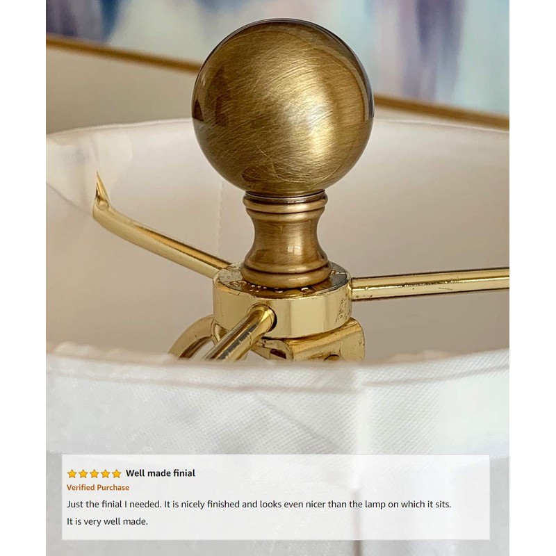 Sphere Finial Antique Brass 1.75" h