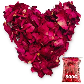 Flower Confetti Wedding 500 g, 100% Petals, Natural Dried Rose Petals, Organic Confetti Rose for Birthday, Proposal, Party, Celebrations, Environmentally Friendly and degradable (500)