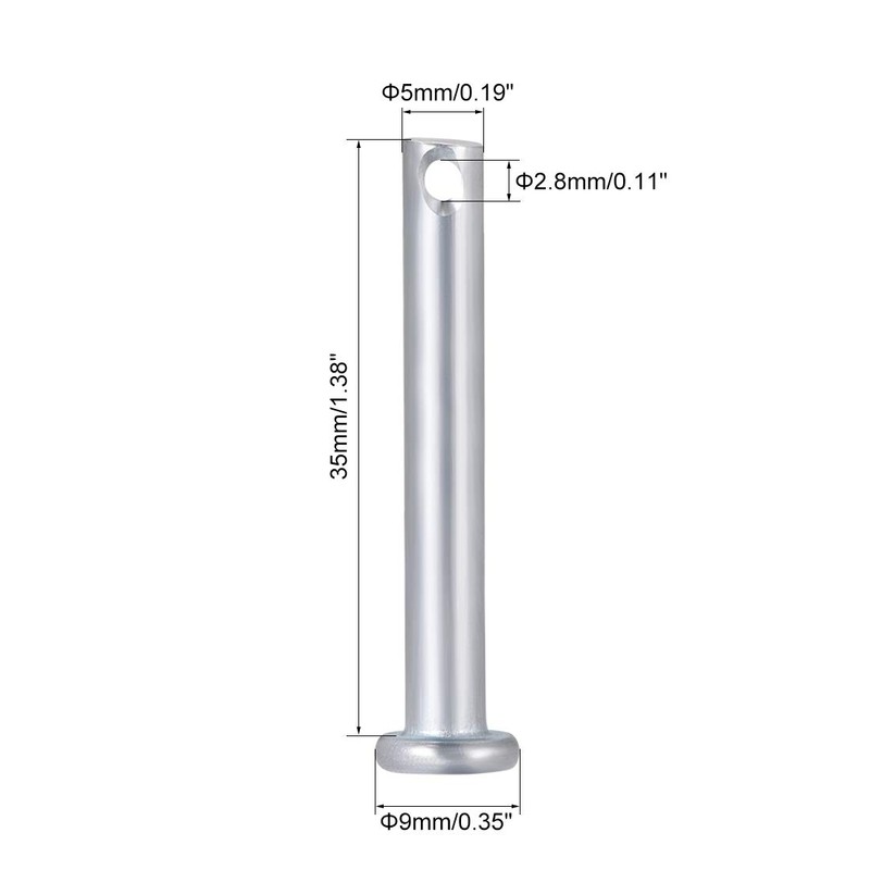 sourcing map Single Hole Clevis Pins,5mm x 35mm Flat Head