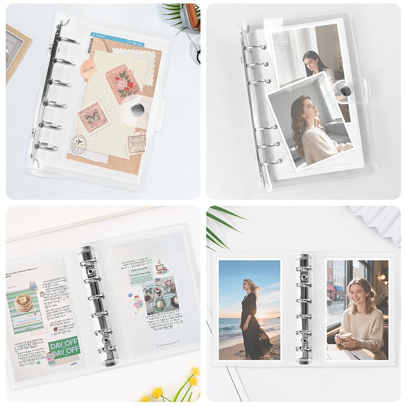 Transparent Seal Book, 6 Ring Binder, Snap-On Waterproof Clear Binder