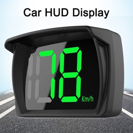 Shkalacar Car HUD Headup Display, GPS Digital Speedometer with LED Large Font Display for Car, Truck, SUV, Motorcycle, KM/H or MPH, without Car Charger Adapter / with Car Charger Adapter