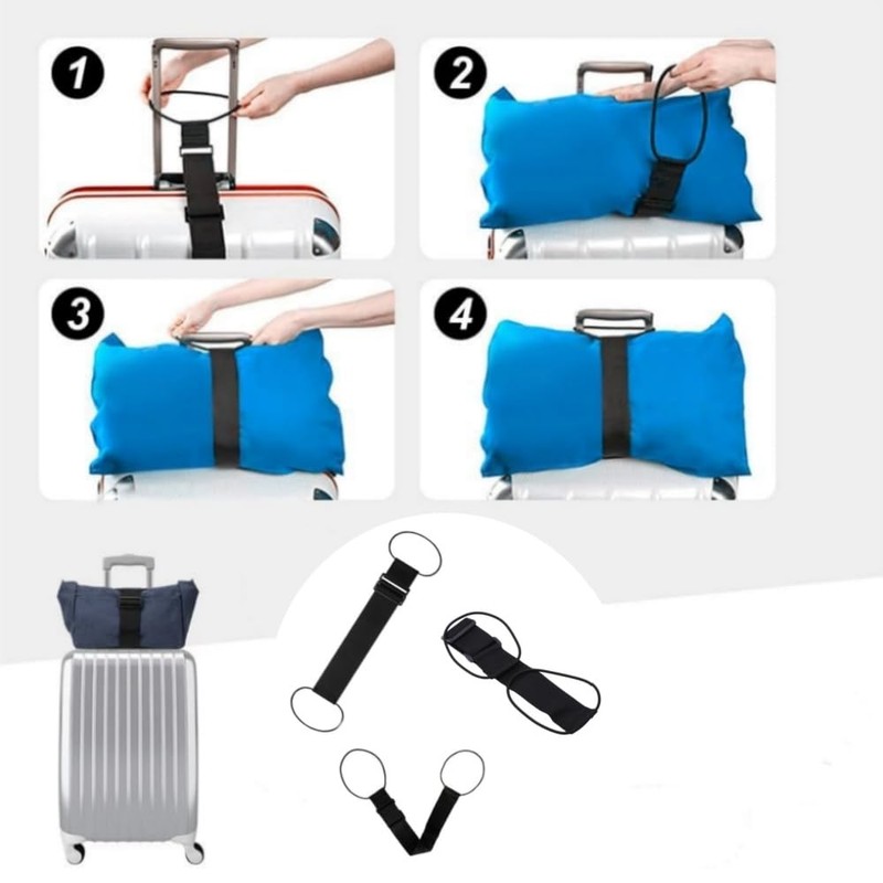DACUAN Elastic Fastening Belt for Luggage, 3pcs Suitcase Elastic Strap