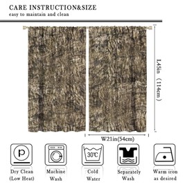 Camo Blackout Curtains,Forest Camouflage Print Pattern Rod Pocket Window Door Drapes for Living Room Bedroom Decor W42xL45in