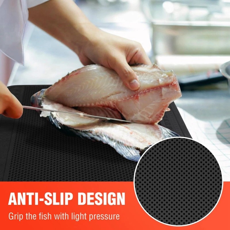 FLISSA Nonslip Fish Fillet Mat with Measuring Scale for Fish