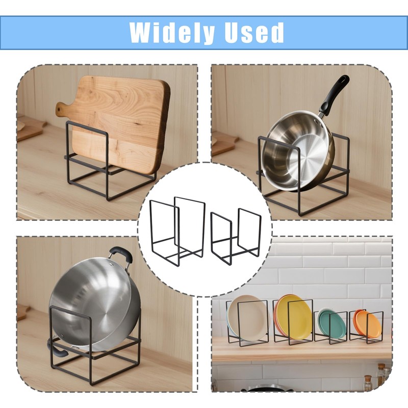 CEYAZYE 4 Pack Plate Holder Organizer for Cabinet Space Saver,
