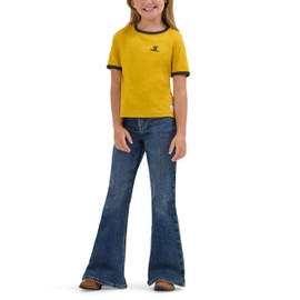 Wrangler Girls' x Lainey Wilson Farms Slim Ringer Tee, Nugget Gold