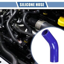 X AUTOHAUX 1 Pcs 32-35mm 1.26"-1.38" ID 90mm 3.54" Length 45 Degrees Blue Car Silicone Hose Coolant Hose Universal