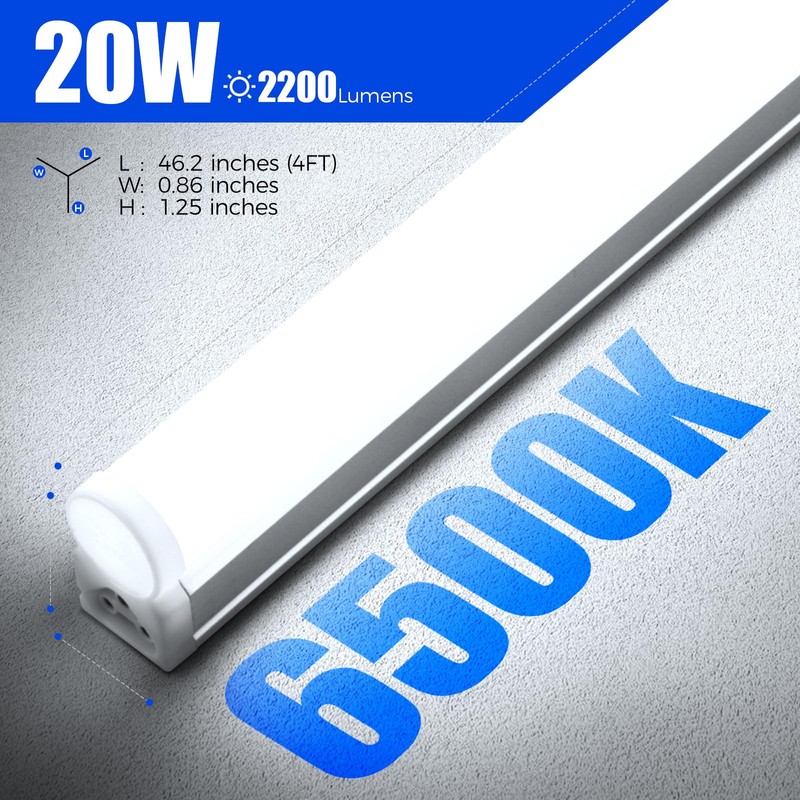 Barrina T5 4FT LED Shop Light, 2 Pcs Power Cords