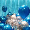 Blue Tinsel Curtains for Birthday Party Decorations, Photo Booth Backdrop
