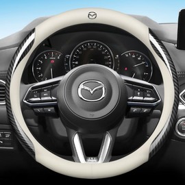 Coche Funda para Volante para Mazda 3 2 6 5 CX3 CX5 CX30 CX60 CX60 MX5, Protector Volante Cubierta Volante Coche Fundas Volante Antideslizante Transpirable Duradera Cómodo Accesorios (Blanco A)