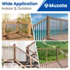 Muzata 50Pack 36" Aluminum Deck Balusters Round Black Deck Railing